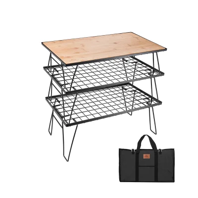 Custom Replaceable Stainless Steel Portable Stable Camping Table Durable Outdoor Foldable Tactical Table