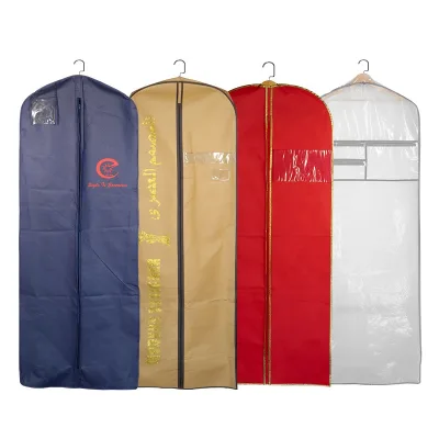 Custom Logo High Quality Non-woven Wedding Dress Bag Cover With Perspective Window Suitable for Wedding Dress Packing Dustproof