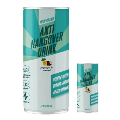 Anti Hangover Drink Alleviate Drunkenness Wholesale Functional Drink Round Shape Metal Can Isolate Manufacturer
