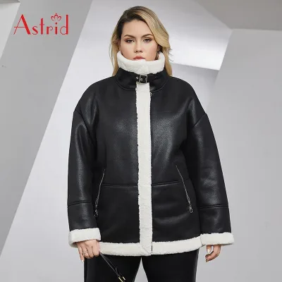 Jacket Aviator Plus Size Women Leather Jacket Warm Short Cool Coat
