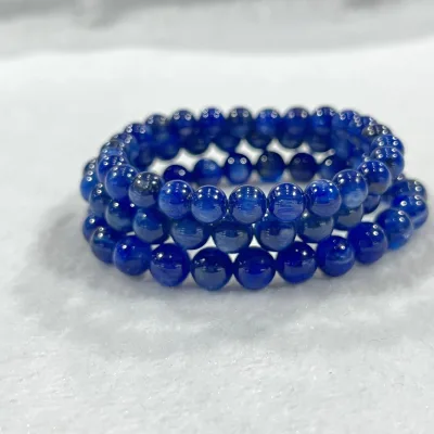 Wholesale Natural Crystal Bangles Healing Stones Crystal Beads Blue Kyanite Bracelets for Fashion
