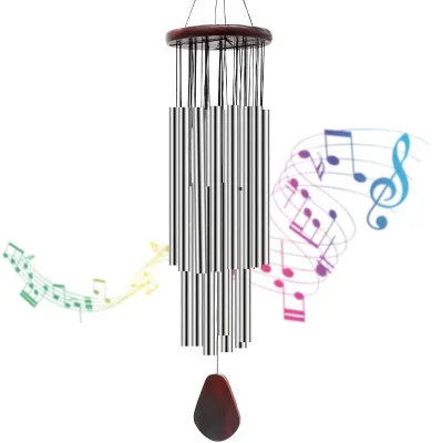 Handmade Wind Chimes 27 Aluminum Tubes Large Outdoor Wooden Wind Bell Memorial Wind Chimes,Best Gift Chimes Decor for Patio