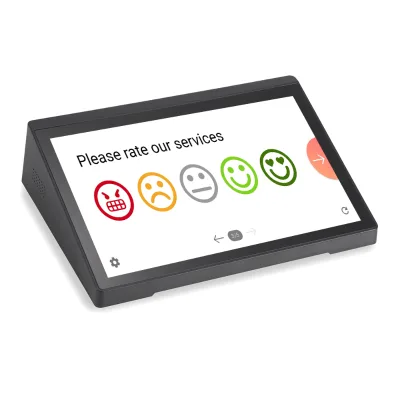 IRTECH Desktop Horizontal 8" 10.1" Android Customer Feedback Device Smiley Face Service Evaluation System