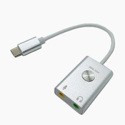 Microphone Speaker Type C 3D Audio Adapter Virtual 9.1 Channel Sound Card