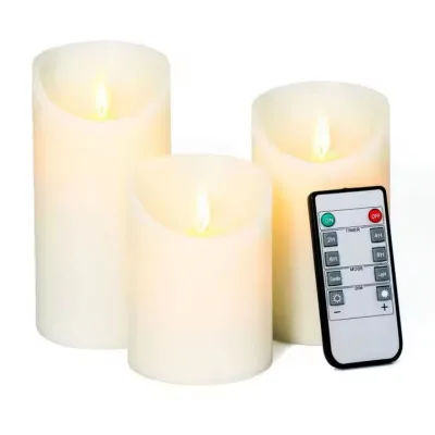 USB Charging Flameless LED Wax Candle Dancing Wick Rechargeable Remote Controlled for Home Christmas Halloween Birthdays Diwali