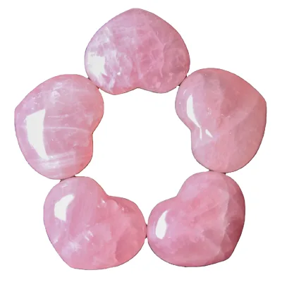 HY Wholesale Rose Quartz 60*48mm Carved Pink Crystal Heart Stone for Valentine's Day Gift Crafts