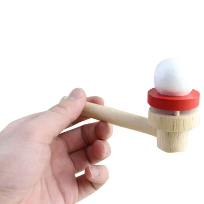 Wooden Floating Ball Blowing Toys , Kid Children Toddler Suspended Blow Rod Board Game Fun Stress Reliever Balances Blowing Toys