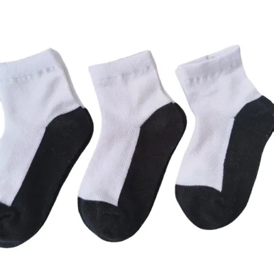 Factory High Quality Kids Cotton Socks Wholesale for School Baby White and Black Socks