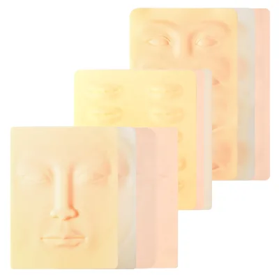 Woman Silicone Tattoo Practice Skins 3D Face Tattoo Practice Skin Fits for Eyes Brows Practice Makeup