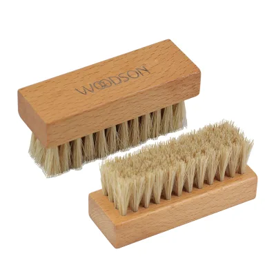 Custom Logo Printing Wood Handle Bristle Oil Shoe Brush Sneaker Shoes Cleaning Pig Hair Brush