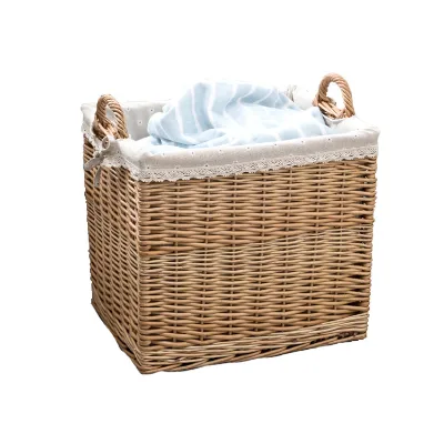 Wholesale Eco Friendly Wicker Large Capacity Dirty Dew Double Earned Laundry Basket