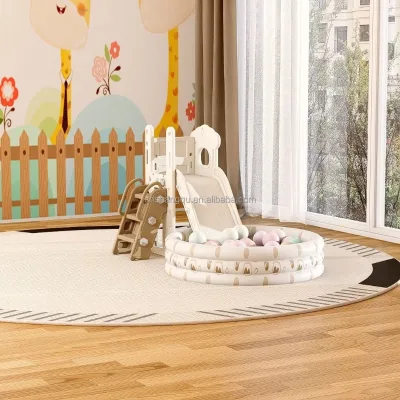 Vsuch Indoor Children Playground Set Kids Play House With Double Slide Swing Set Large Plastic Activity Play Toy