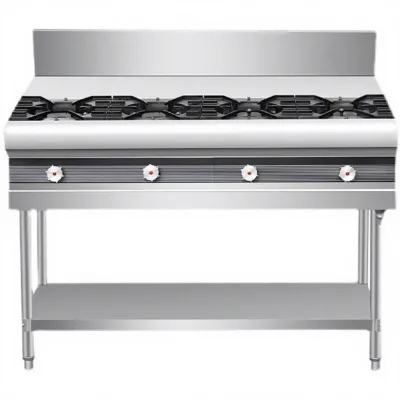 Hot Sale 8-Burner Commercial Gas Range Stainless Steel Freestanding Cooktops Built-In Installation for Hotels