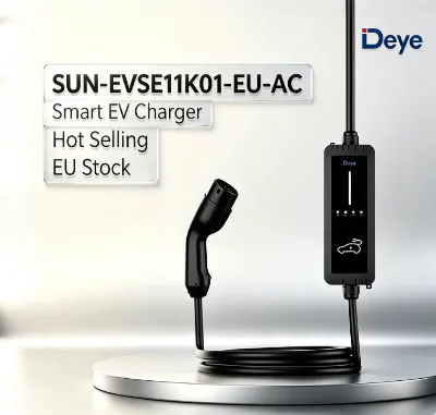 Stock for 11KW EV Charger SUN-EVSE11K01-EU-AC Smart Wallbox Type 2 Charging Station Home Garage Commercial Parking EVSE MPPT