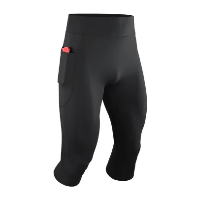 High Waist Belly Contracting Yoga Sports Cropped Pants Men's Running Marathon Compression Bottoming Fitness Pants