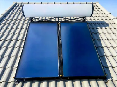 Integrated Pressurized Flat Plate Solar Water Heater Blue Film High Efficiency All Weather Home Energy Saving Hot Water System