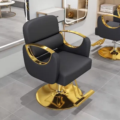 Modern PU Leather Hair Salon Chair Adjustable Hair Cutting and Dyeing Foldable Design