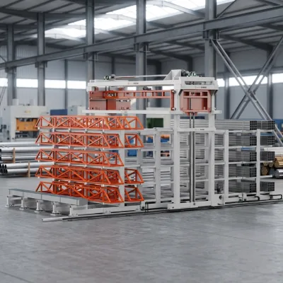 Electric Telescopic Cantilever Rack | Automated Steel Pipe Bar Storage | Mobile WMS Ready Heavy Duty | 110000kg Capacity | Free