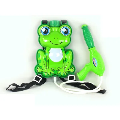 Cute Animal Frog Backpack Kids Water Soaked Squirt Toy Children Summer Beach Outdoor Kids Water Gun Toys