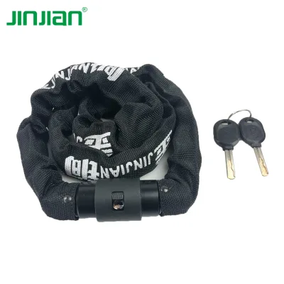 Hot Sell Jinjian Black  Bike Lock Chain Lock Durable Usage Wireless Easy Install Motorcycle Chain Lock Security Dustproof