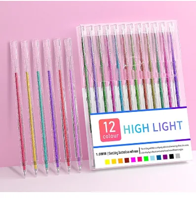 Glitter Gel Pens Set Gel Ink Pens 1.0mm Bold Ideal for Girls Drawing Colored Journaling Planners and Calendar Decorations