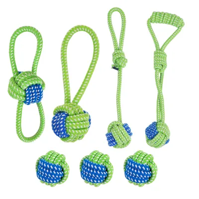 Natural Cotton Dog Rope Toy Set Tug of War Bone Shape Chew Toys for Aggressive Chewers Puppy Bite Training Pet Supplies