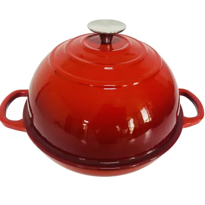 10-Inch Enameled Cast Iron Dutch Oven Multi-Function Baking Dish for Bread & Oven Use