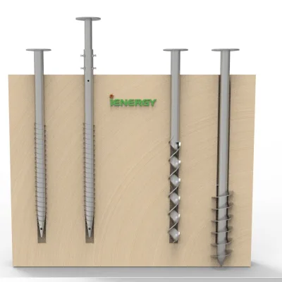 IENERGY ING-LXZ Ground Anchor Foundation Galvanized Metal Ground Screw Helical Soil Anchors 10-year Warranty 60m/s Wind Solar