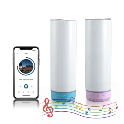 Custom 20oz Smart Bluetooth Speaker Thermos Bottle USB-Rechargeable Stainless Steel Music Player Tumbler for Business Gift