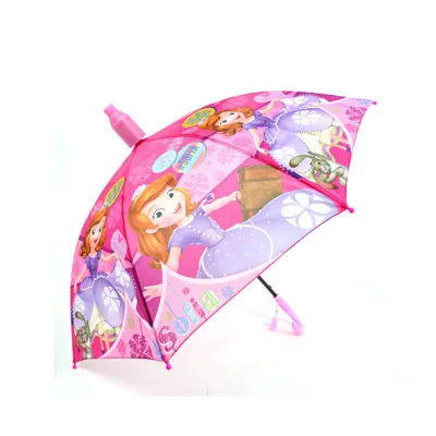 Straight Auto Open Custom Cartoon Printing Children Kids Umbrella With No Water Drip Case