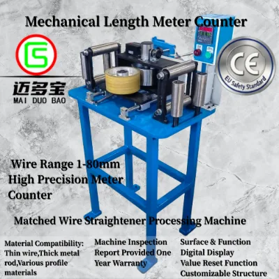 Mechanical Length Meter Counter Wire Range 1-80mm High Precision Meter Counter Matched Wire Straightener Processing Machine