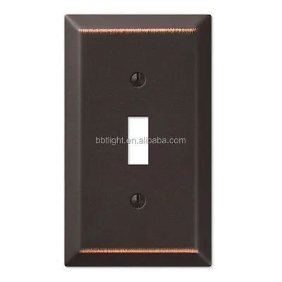 Decorative Black Square Stainless Steel Wall Switch Cover Plate with Wood Grain Finish Easy Installation for Dimmer Light Switch