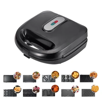 Electric Breakfast Maker with Non-stick Black Micropanel 1-Layer Compact Design for 2-3 People Breakfast Maker for Quick Meals