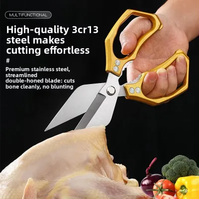 Stainless Steel Chicken Bone Scissors Kitchen Scissors Household Food Scissors Fish Chicken Duck Cutter Scissors Knife