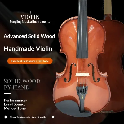 Spruce Top Maple Back/Sides Solid Wood Violin Classic Beginners Performance-Grade Handcrafted Instrument