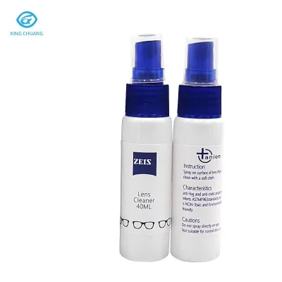 In Stock 40ml Plastic Eyeglass & Lens Cleaning Solution, No-Rinse Spray, Portable Bottle, Custom Logo Wholesale, Fast Shipping