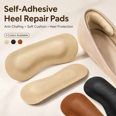 Cowhide Leather Heel Grip Pad 10mm Thick Self Adhesive Anti Slip Cushion Women's Shoes Boots High Heels Pain Relief Bulk OEM