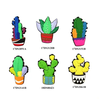 Popular Cactus Funny Pvc Fridge Magnet Cartoon Character Rubber Refrigerator Magnet cute souvenir for kids