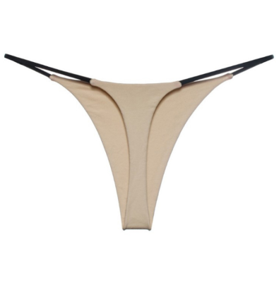 Hot Sale Girl Panties Pure Color  T Back Thong Hipster Spandex Thong for Women Seamless g String Briefs