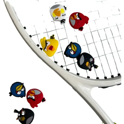 Wholesale Cartoon Bird Tennis Dampener Soft Silicone Funny Tennis Racket Vibration Racquet Dampener
