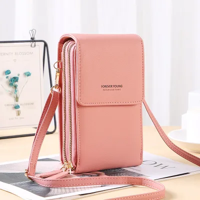 Hot Selling Transparent Pouch Screen Mini Phone case Water Proof Leather Cross Body Bag Small Woman Shoulder Mini Phone Bags