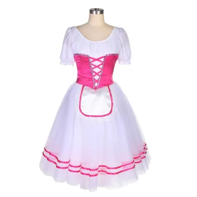Ballet TUTU Hot pink Coppelia Competition Dress Professional Stage Custom Ballet Long Tutu Dress