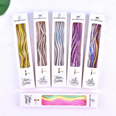 Wholesale Modern Curve Candles Creative Candle Birthday Cake Decoration Birthday Party Colour Candles