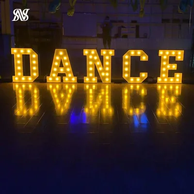 Marquee Metal Letters with Bulb Lighting for Event Decoration Three-dimensional Retro Light up Marquee Letters