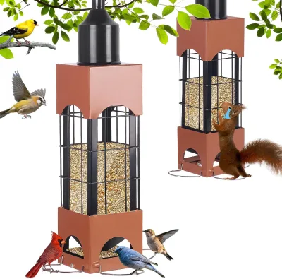 Squirrel Proof Bird Bath Heavy Duty Chew Proof Metal Powder Coated Eco-Friendly Movable Rust Resistant for Outdoors Birds