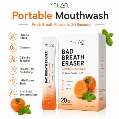 Private Label Persimmon Tannin Mouthwash Sticks N-HA Formula for Bad Breath Eraser Fresh Breath Good Smell Portable Mouthwash