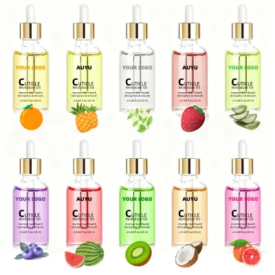 Wholesale 20ml Vitamin E Flavour Nail Care Essential Cuticle Oil Gift Custom logo Fruity Scents Nail Growth Oil Serum