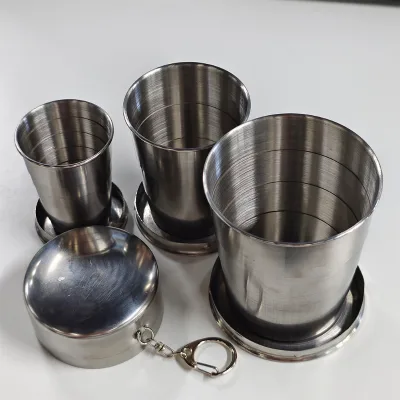 Hot Sale Stainless Steel Foldable Water Wine Cup Shot Glass Collapsible Cup