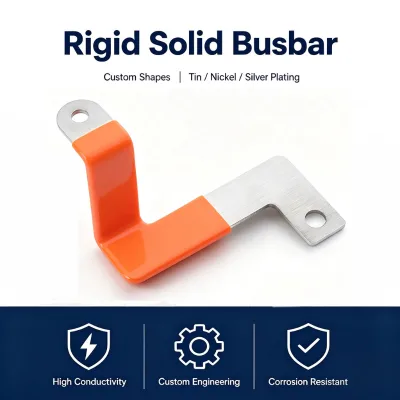 OEM Custom Rigid Bent Aluminum Busbar Orange PVC Dipping Insulated Battery Connector for New Energy Vehicle Energy Storage