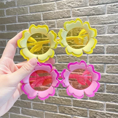 Baby Sunglasses New Trend Popular Sun Flower Children'S Sunglasses Uv Protection Sunglasses Girl Kids